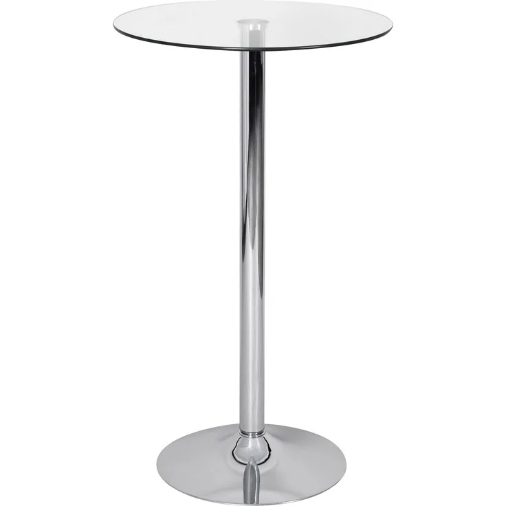 Stehtisch PARTY rund Glas Metall 60x60 cm mit Trompetenfuß