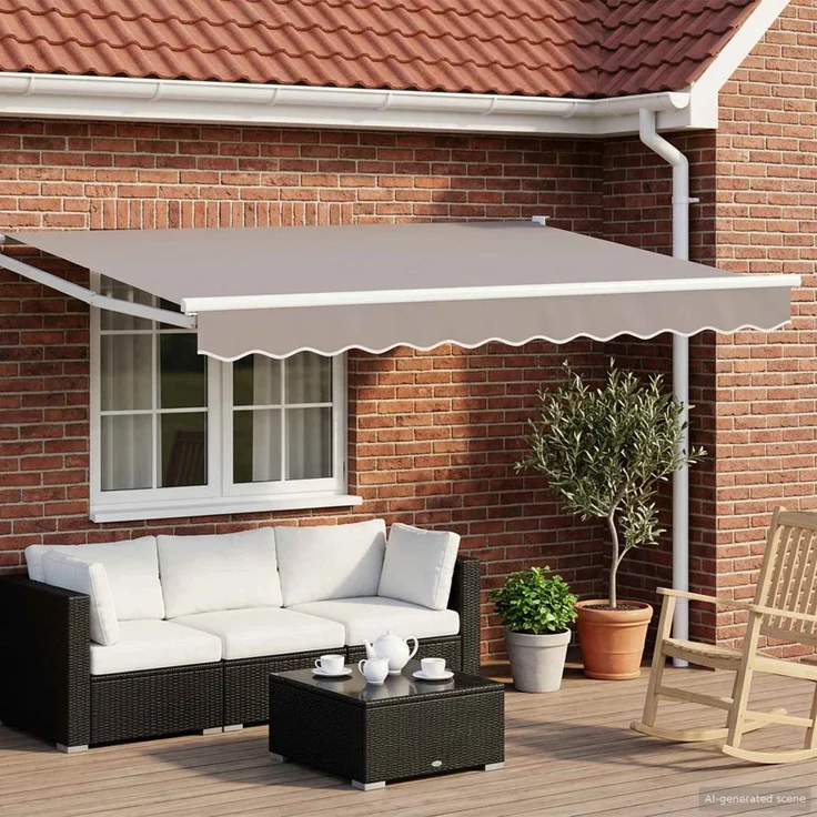 vidaXL Electric Awning Frame with LED and Wind Sensor 2.5 x 2 m Weiß 42024209 – Bild 1