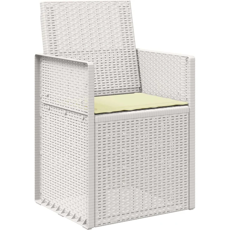 vidaXL Garten Esszimmerstühle 2 stk. Weiß und Creme PP 899997 – Bild 4