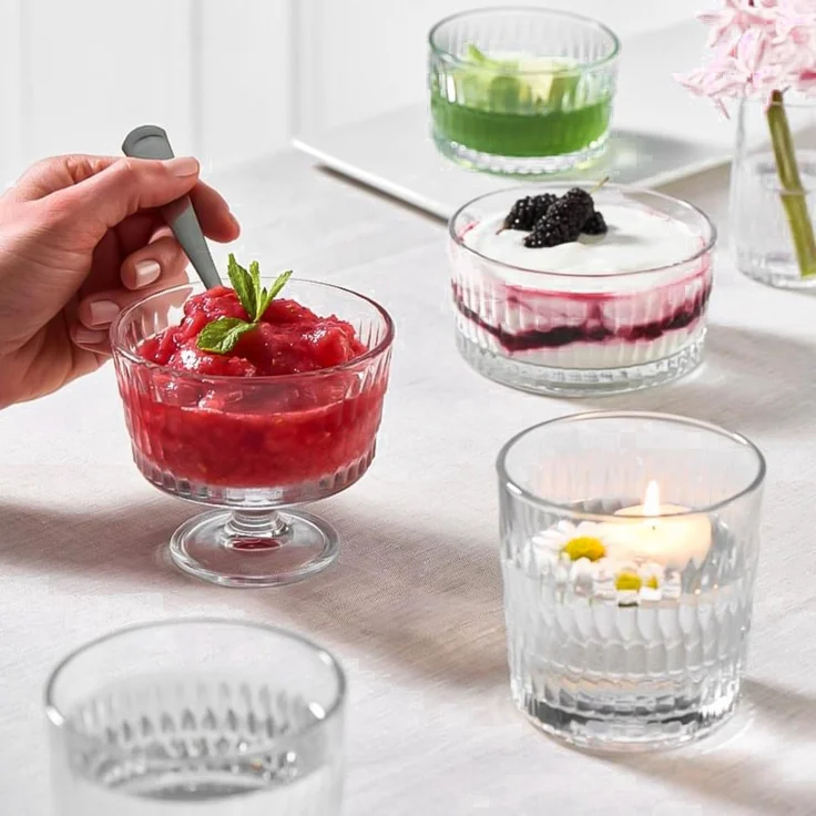 2 Teilige Schale für Eis, Pudding oder Desserts aus Glas Transparent 240 ml – Bild 4