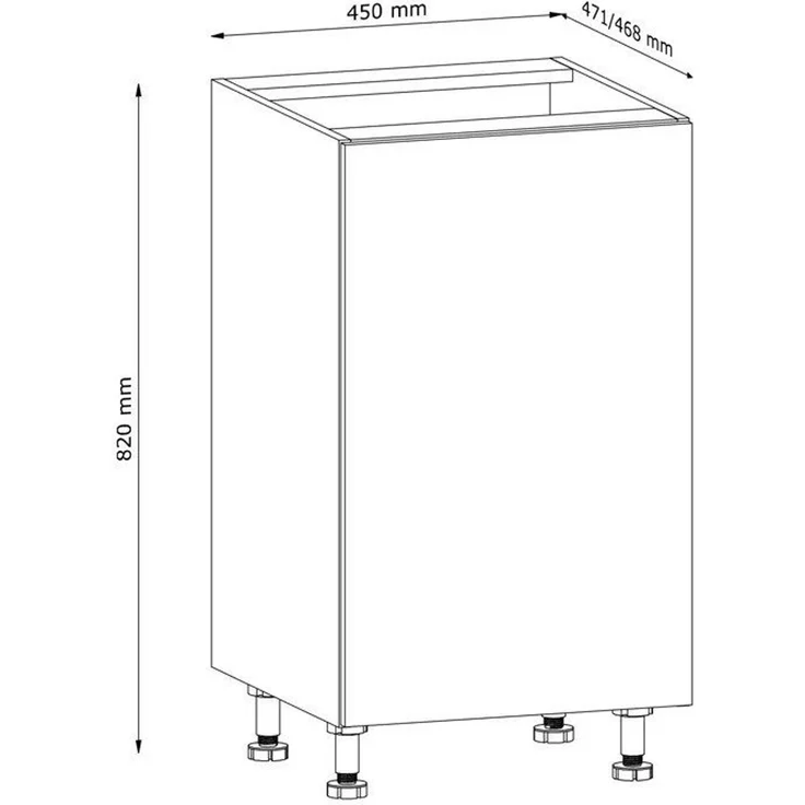 ROYAL24_MARKT Unterschrank - Robuster Unterschrank für zusätzlichen Stauraum (Unterschrank, 1-St, Nexa - D45) Beste Güte - Innovativ - Modern. – Bild 2