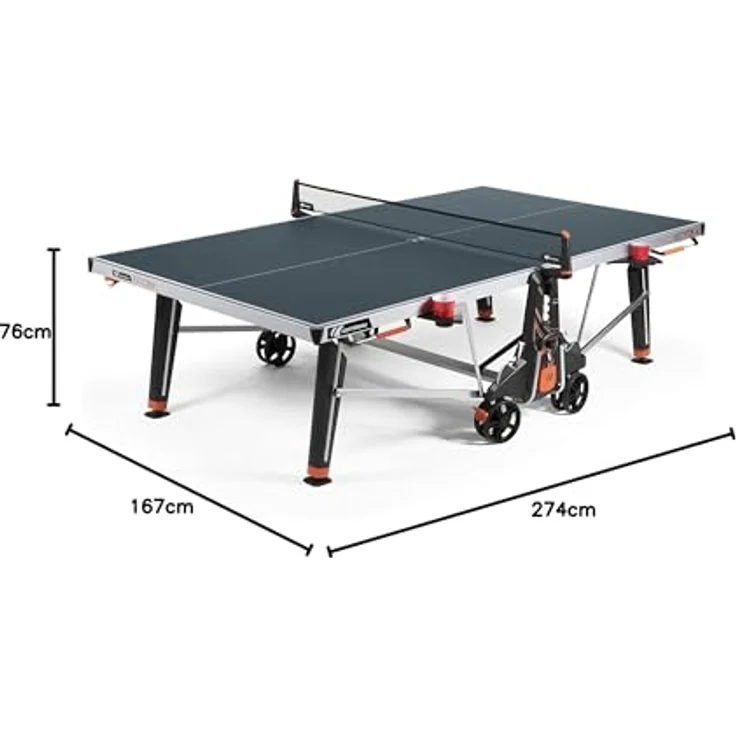 Cornilleau 600X, Outdoor Tischtennisplatte mit 7 mm Melaminharzplatte, blau, DSI-Verriegelungsmechanismus und Höhenverstellung – Bild 10