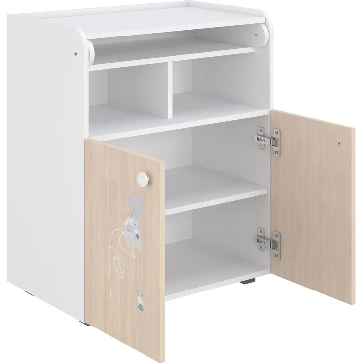 Shefa Kids Wickelkommode 700 Amis - Weiß / Pastell Eiche - 70 cm breit – Bild 3