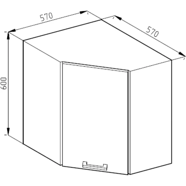 Eckhängeschrank R-Line Rot 57 cm J-Shape Vicco – Bild 3