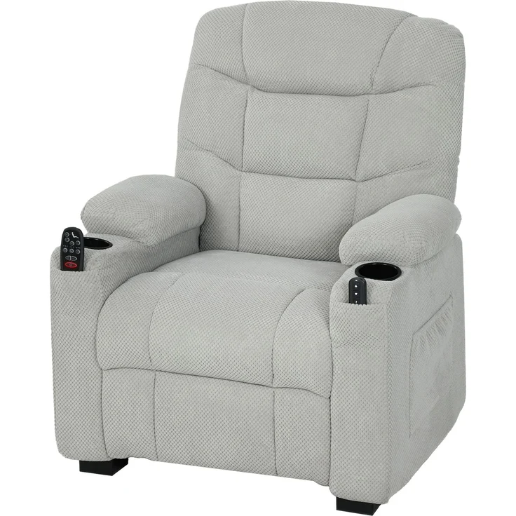 Wohnora-Elektrischer Relaxsessel mit Massage & Wärme, leisem Motor und Memory-Funktion, Grau,H 1050cm x T 960cm x B 900cm – Bild 1