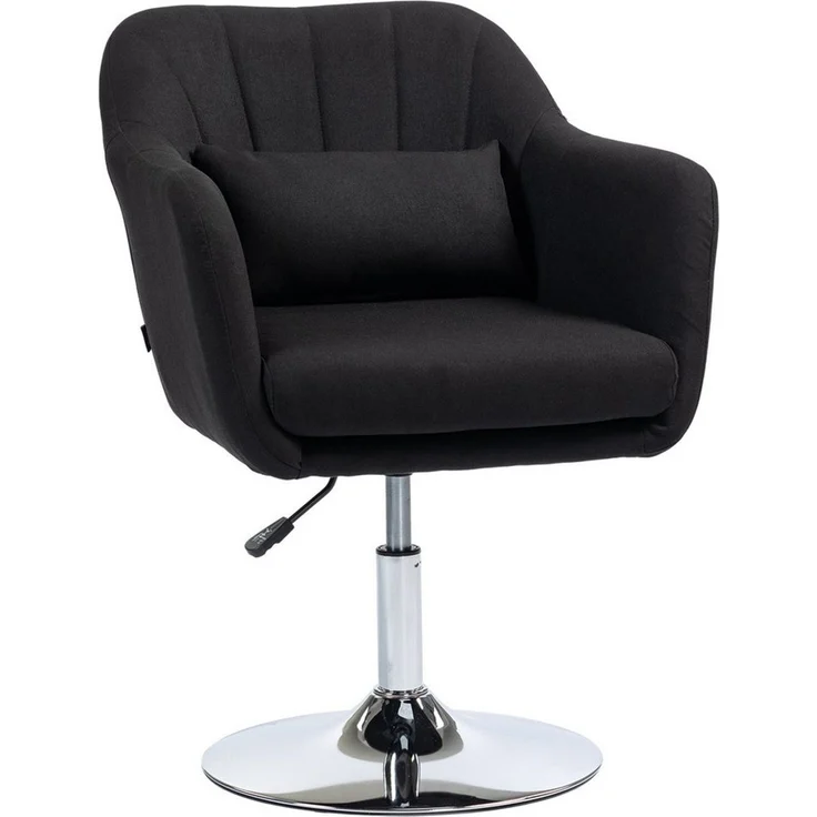HOMCOM Relaxsessel Loungesessel mit Metallrahmen Lesesessel mit Mikrotuch (gepolstert Drehstuhl, 1-St, höhenverstellbar Loungesessel), für Schlafzimmer, Wohnzimmer, Schwarz – Bild 2