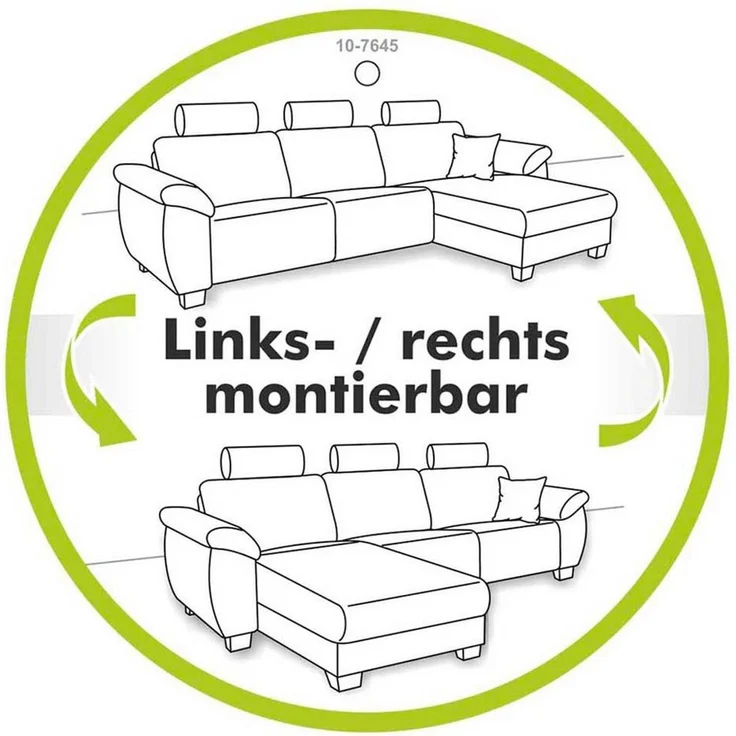 Jockenhöfer Gruppe Ecksofa Orlando L-Form, mit Bettfunktion, Bettkasten und Federkern, mit 1 oder 3 Kopfstützen – Bild 4