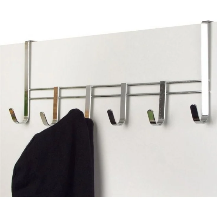 Metall-Türgarderobe verchromt Türhaken Kleiderhaken Garderobenhaken Hakenleiste – Bild 3