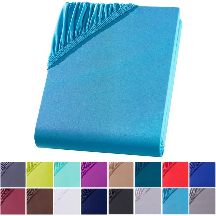 Visaggio Spannbettlaken Mikrofaser Spannbetttuch Bettlaken 90x200 140x200 180x200 200x220, Microfaser, Gummizug: rundum, viele Größen und Farben, Steghöhe 30 cm für Matratzenhöhen bis 22 cm
