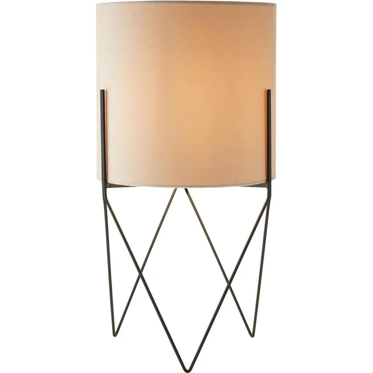 BRILLIANT Atami Standleuchte schwarz/beige | 1x A60, E27, 28W, geeignet für Normallampen (nicht enthalten)
