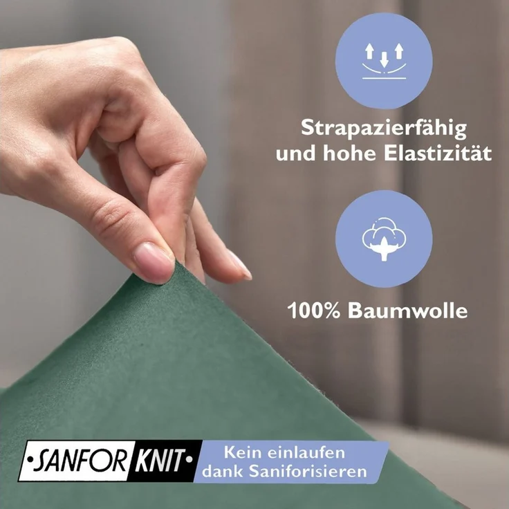 leevitex® Spannbettlaken Spannbettlaken, Mako-Jersey, Gummizug: rundum, (2 Stück), OEKO-TEX® STANDARD 100 zertifiziert – Bild 2