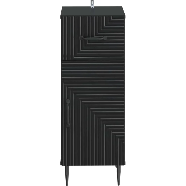 vidaXL Badezimmer Aufbewahrungsschrank HAARLEM Schwarz 30 x 31 x 80 cm 896826 – Bild 3