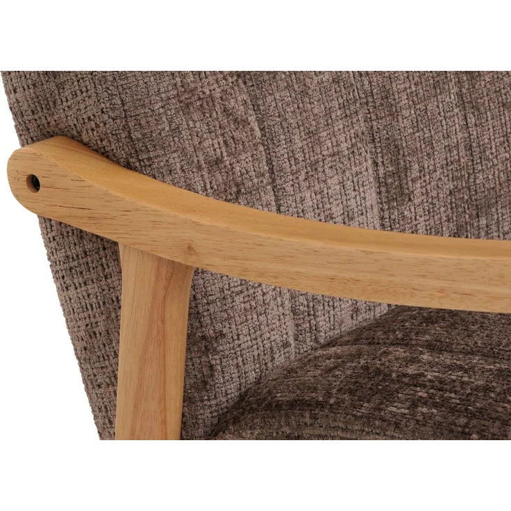 Schaukelstuhl HWC-K10, Relaxsessel, Holz FSC® Stoff/Textil Chenille (465g/m²) ~ braun, Gestell natur – Bild 8