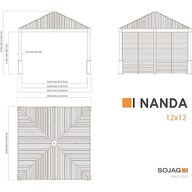 Sojag Aluminium Pavillon Nanda 1212 inkl. – Bild 3