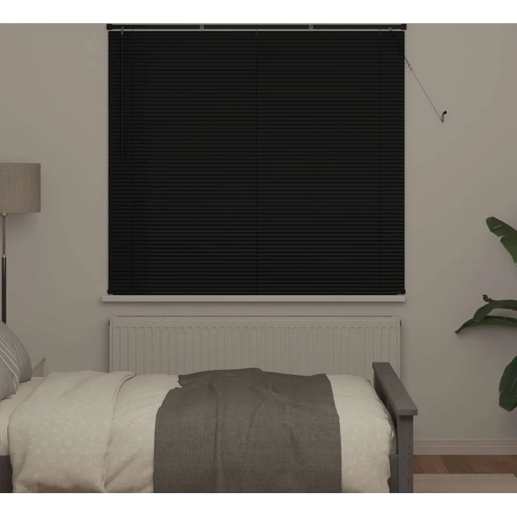 vidaXL Venezianische Jalousie Schwarz 150 x 130 cm 25 mm PVC 42003741 – Bild 3