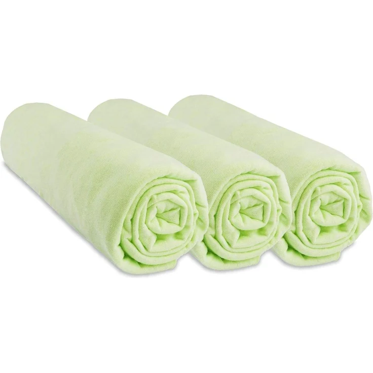 Easy Dort Spannbettlaken, Baumwolle, 40x80 cm, ausziehbar auf 40x90 cm, Anisgrün, 3 Stück – Bild 1
