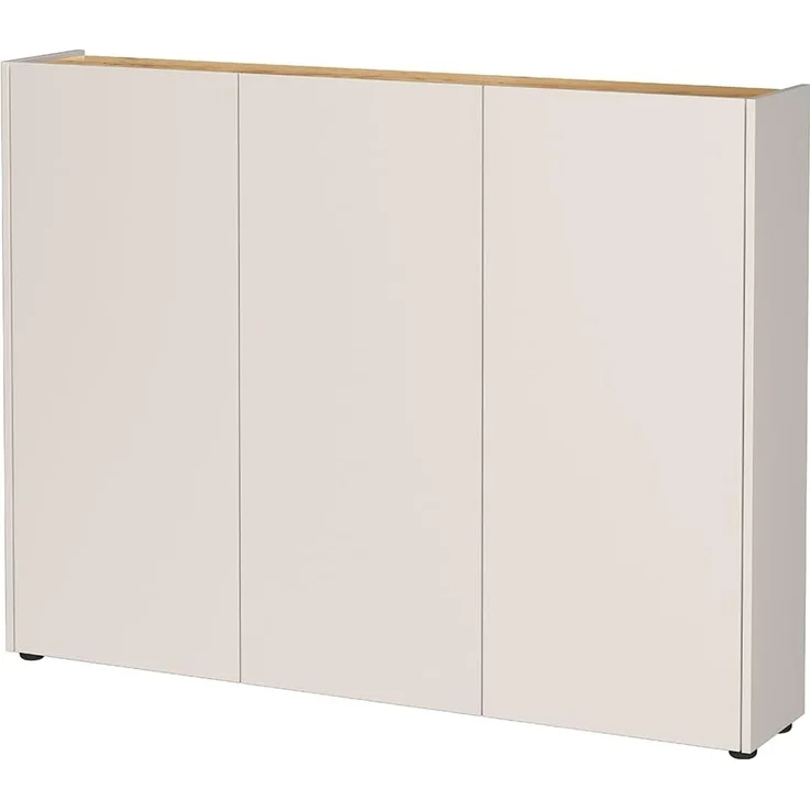 Lomadox Schuhschrank LAPUA-01 in Kaschmir und Eiche, 3-türig, ideal für schmale Flure – Bild 1