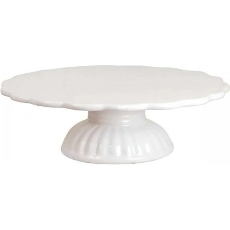 Ib Laursen - Tortenplatte auf Fuß Mynte Keramik Weiß 2079-11 Kuchenplatte Shabby