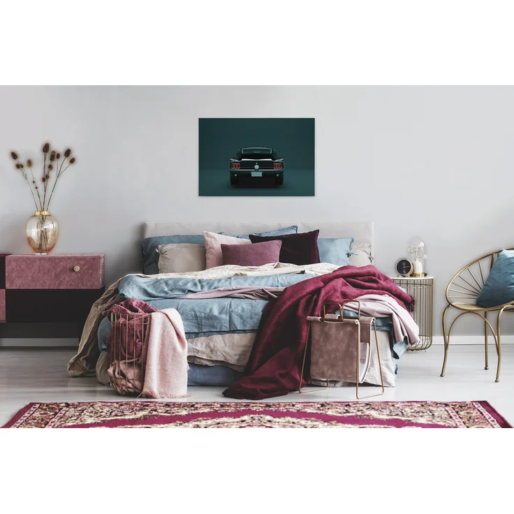Leinwandbild Auto Ford Mustang Grün Schwarz 90x60 DD120413 Wandbild Leinwand – Bild 5