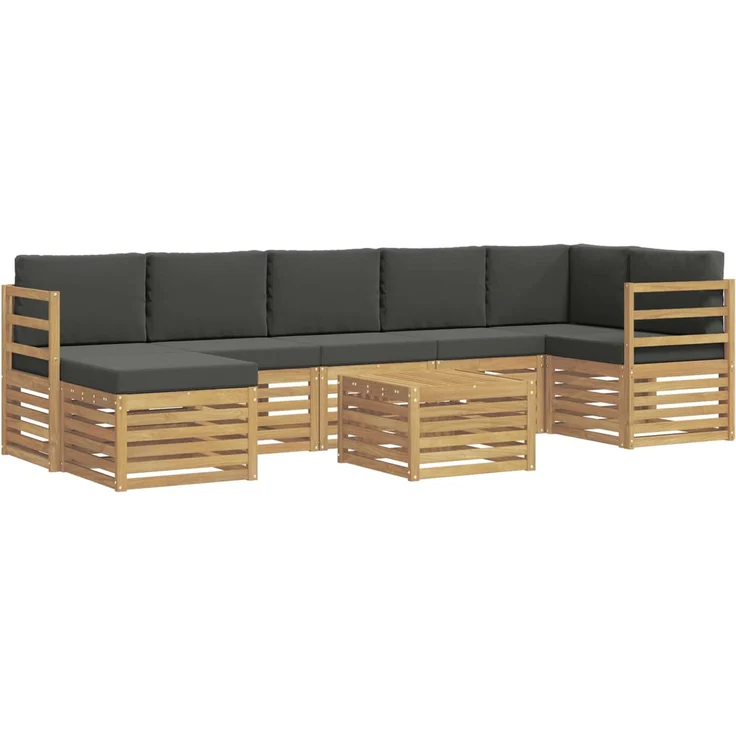 vidaXL Outdoor-Sofagarnitur 8 stk. 8-Sitzer Weiß und Anthrazit 3392217 – Bild 2