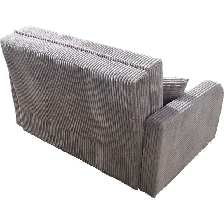 Wohnero24 Lirena 2 Schlafsofa 136x95 cm mit Bettfunktion 113x195 cm – 2-Sitzer Cord Sofa ausziehbar mit Bettkasten, kleines Schlafsofa für Wohnzimmer - Hellgrau – Bild 5