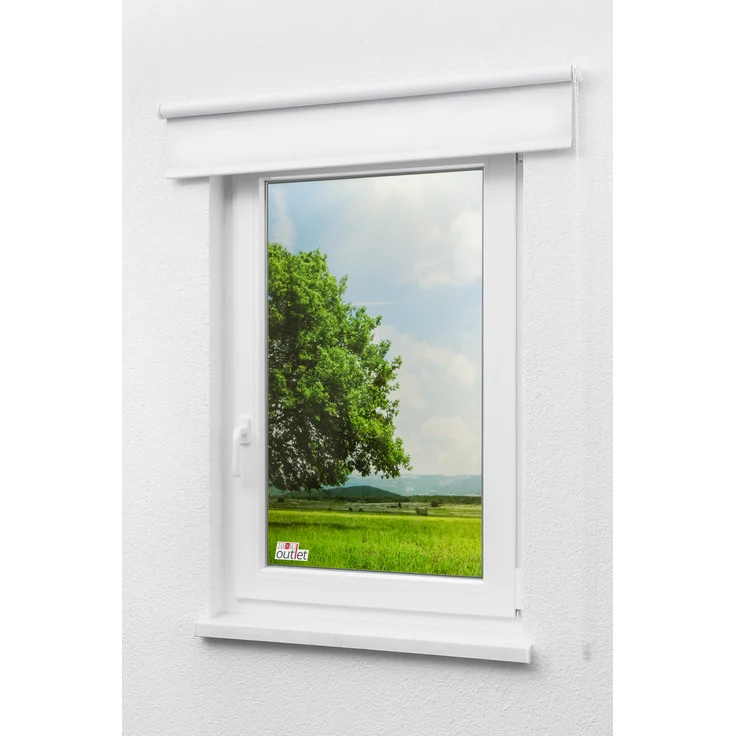 Lysel Outlet - Verdunkelungsrollo Shiny Reinweiß, (B x H) 102.50cm x 175cm in weiß/reinweiß – Bild 5