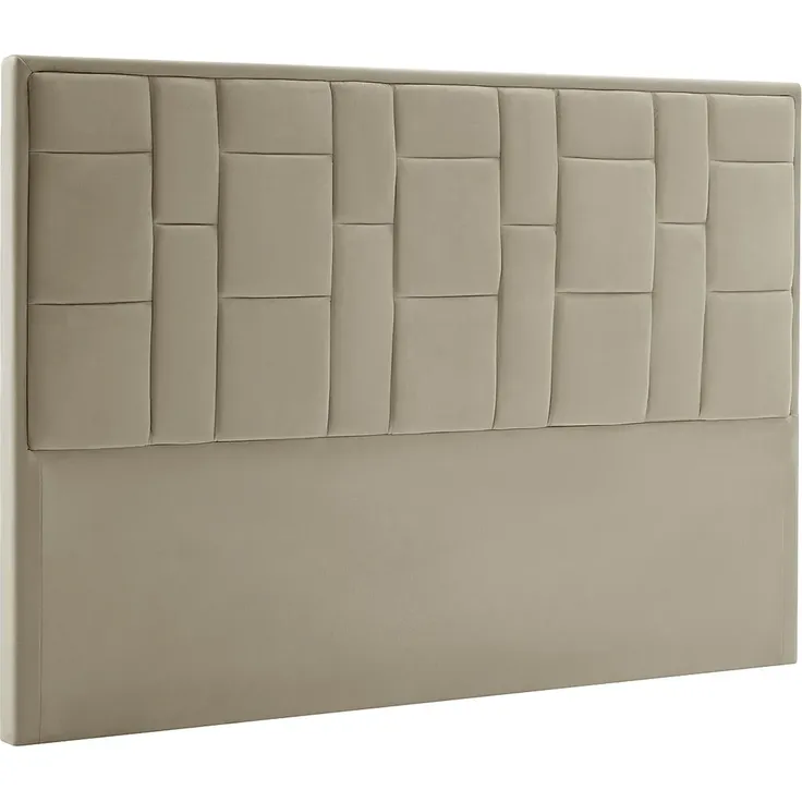 Vente-unique - HERMINE Bettkopfteil und Bettbrücke SamtStoff Schokoladenbraun - B 8 cm x H 110 cm x L 160 cm – Bild 3