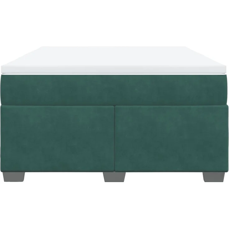vidaXL Boxspringbett mit Matratze Dunkelgrün 140x200 cm Samt 3285290 – Bild 4