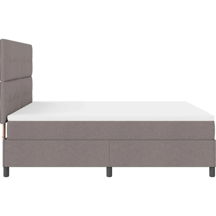 vidaXL Boxspringbett mit LED-Lichtleisten Taupe 180 x 200 cm Stoff 3342890 – Bild 4