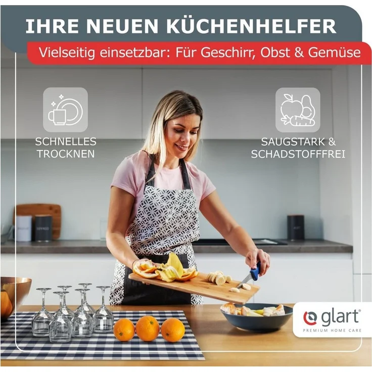 Glart Geschirrtuch 48GI2 10 St. Geschirrtücher Küchentücher 50x70 cm 100% Baumwolle grau – Bild 4
