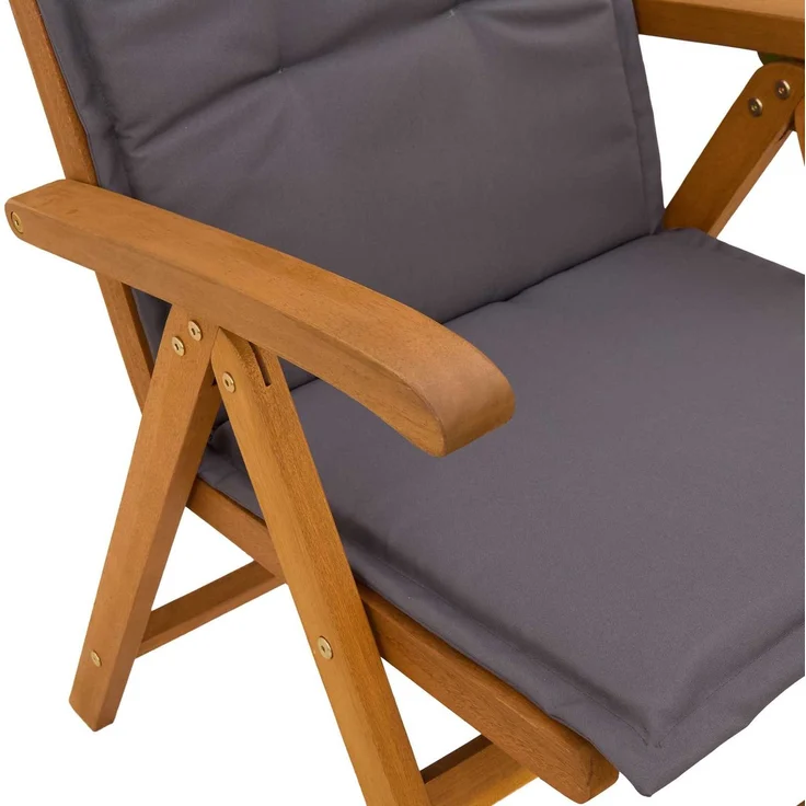 vidaXL Liegestühle für den Garten 4 stk. Natur Massivholz Akazie 3434465 – Bild 4