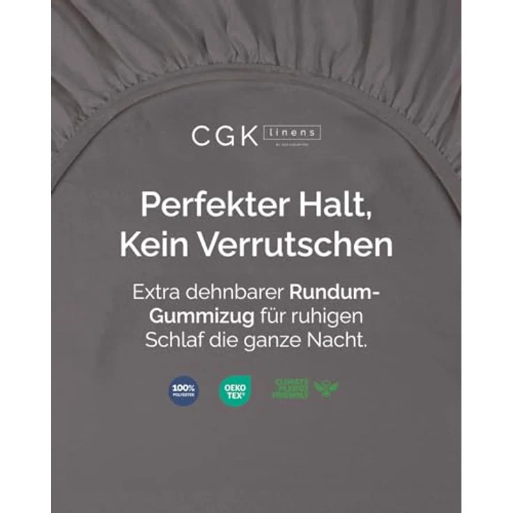 Spannbettlaken 150x200 cm Dunkelgrau - 30cm (12") Tiefe Tasche - Premium Mikrofaser Spannbetttuch - Weich und Knitterfrei - Atmungsaktiv, Hypoallergen und Oeko-TEX Standard 100 Zertifiziert – Bild 2