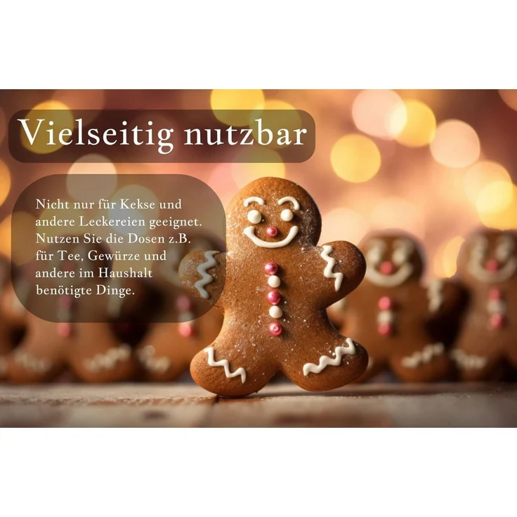 BOLTZE GRUPPE GmbH Keksdose CasaJame 3er Set Metall Keksdose Plätzchendose blau weiß Elche V17, Pläzchendoese – Bild 2