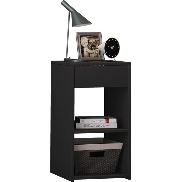 VCM Nachttisch Sledo 913250 Schwarz H. 65 x B. 35 x T. 35 cm