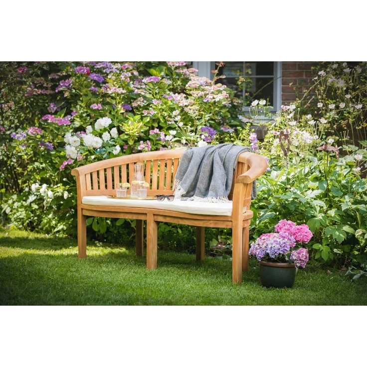 Kai Wiechmann Bankauflage Sitzauflage 139 x 49 cm als hochwertiges Polster für Bananenbank, waschbares & UV-beständiges Kissen für Gartenbank – Bild 4