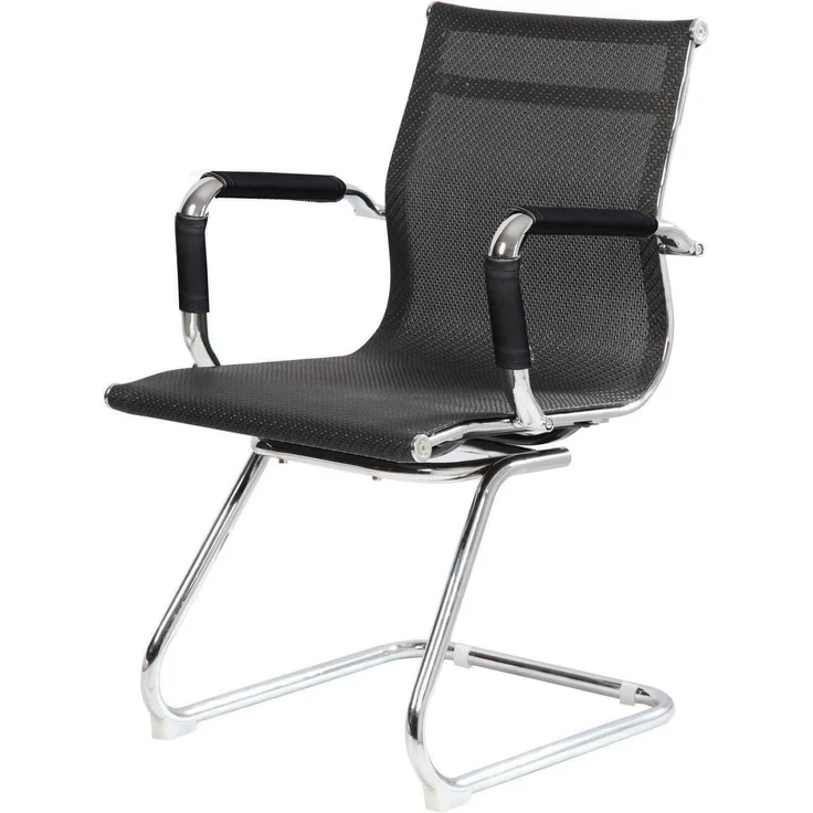 Dmora - Stuhl Maitland, Büro-Wartezimmersitz mit Armlehnen, Ergonomischer Wartesitz, 62x54h89 cm, Schwarz – Bild 1