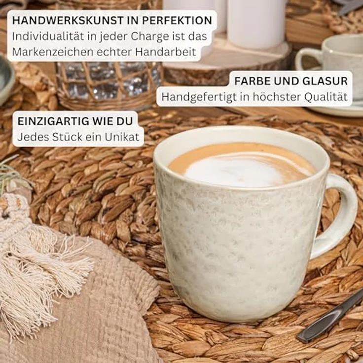 Sänger Kombiservice Key West, 30-teiliges Geschirrset in Creme, kratzfeste Oberfläche, vielseitig kombinierbar, für Essen und Trinken – Bild 5