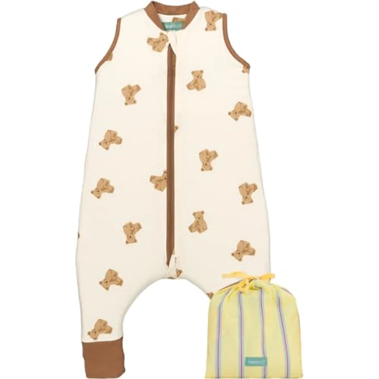 molis&co - Baby Schlafsack mit Füßen - Ideal für Frühling und Herbst - Babyschlafsack mit Füßen 1 tog - Leicht gepolstert - 100% Baumwolle (Oeko-TEX 100), Premium Qualität - Teddy (120 cm) – Bild 2