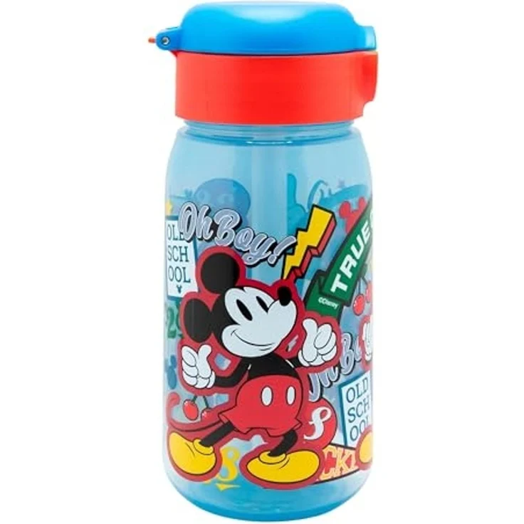 Mickey Mouse Trinkflasche 510ml – Kinderflasche mit Trinkhalm & Deckel – Bild 3