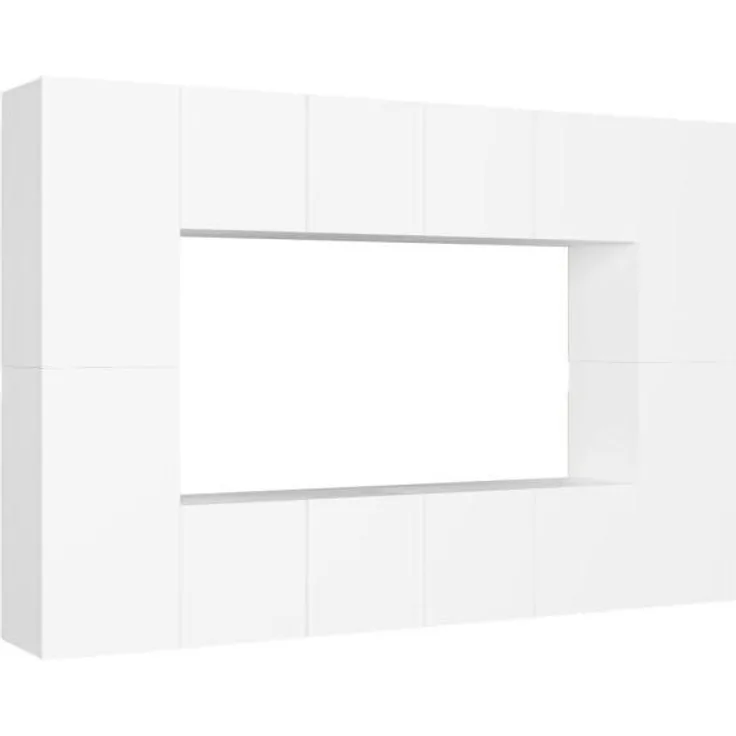 vidaXL 8-tlg. TV-Schrank-Set Weiß Spanplatte [3078668]