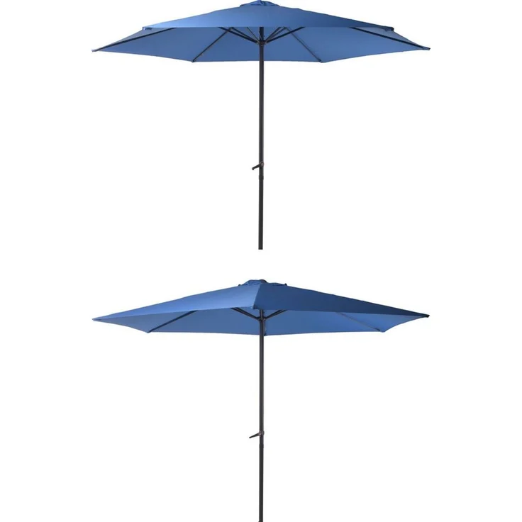 Garden Pleasure Sonnenschirm CABOGROS Blau Ø 300 cm 6 Streben mit Handkurbel – Bild 1