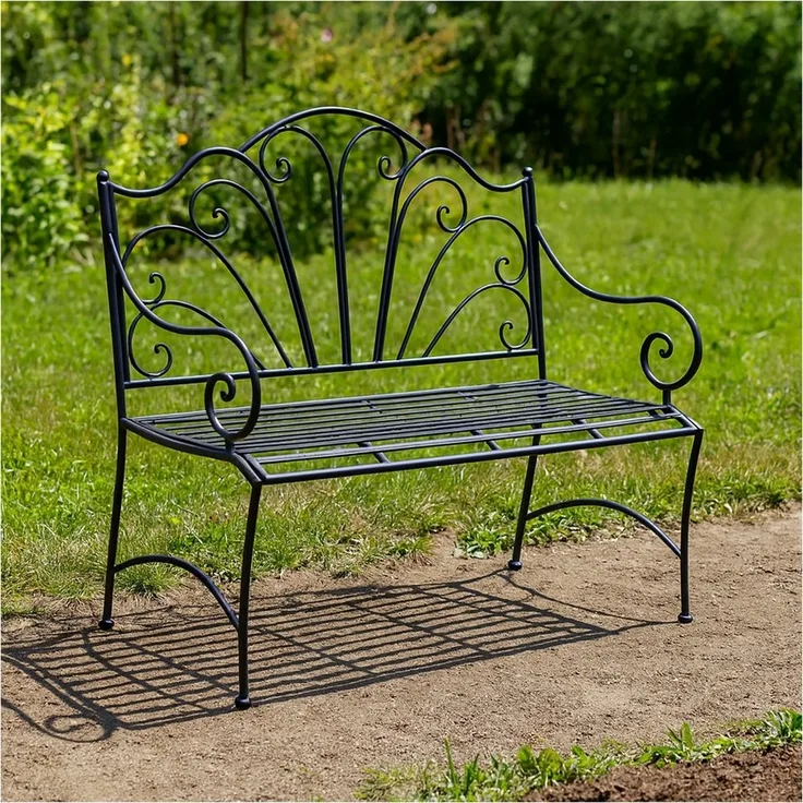 HTI-Living Gartenbank Gartenbank aus Metall (Stück, 1-St, 1 Gartenbank ohne Dekoration), Sitzbank Metall nostalgisch