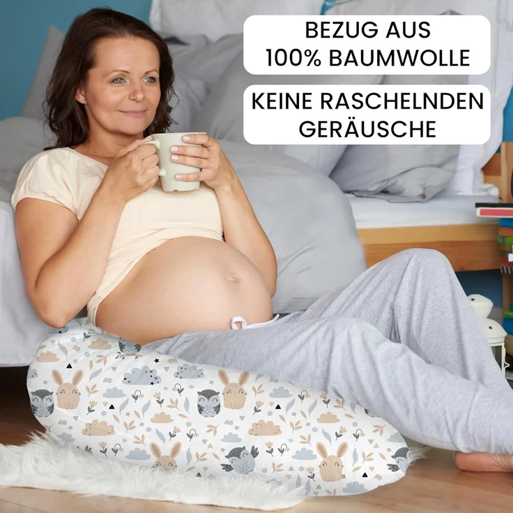 Amilian Stillkissen XXL 170 cm - Schwangerschaftskissen & Seitenschläferkissen mit Bezug, - Lagerungskissen - Nursing Pillow - Pregnancy Pillow, mit Füllung, Schlafkissen für Seitenlage - Körperkissen – Bild 6