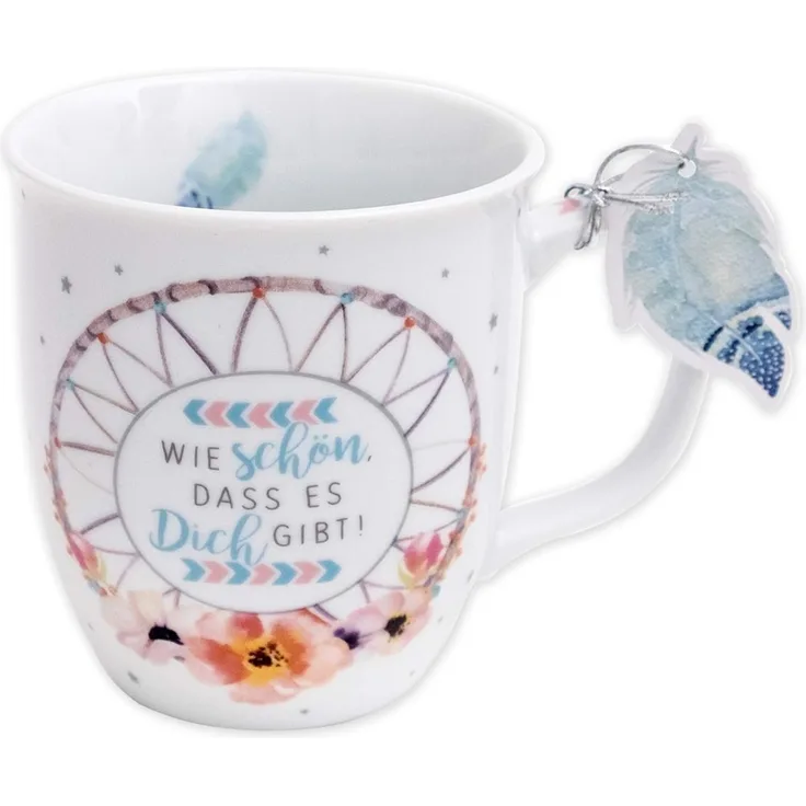 GRUSS & CO Tasse Motiv "Traumfänger" | Sprüchetasse, Porzellan, 40 cl | Geschenk Freundin, Kollegin, Erzieherin | 45692