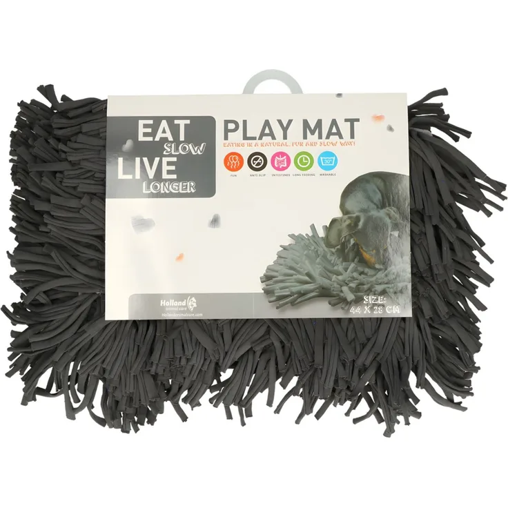 Eat Slow Live Longer Anti-Schlingmatte anthrazit, Maße: 44 x 28 cm