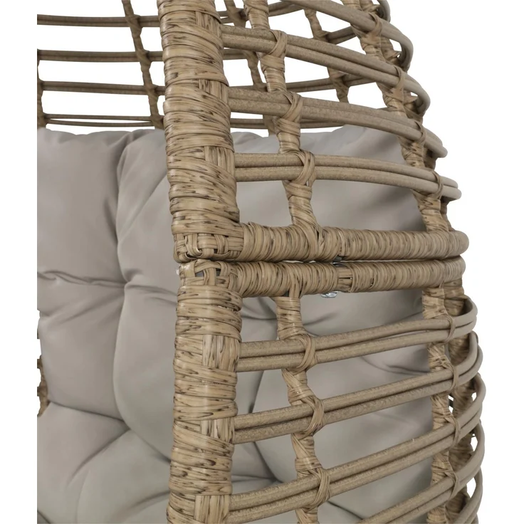 Lesli Living Gartensessel CHILL Sitzei Egg Polyrattan Stroh Braun meliert 99x91x156 cm – Bild 6
