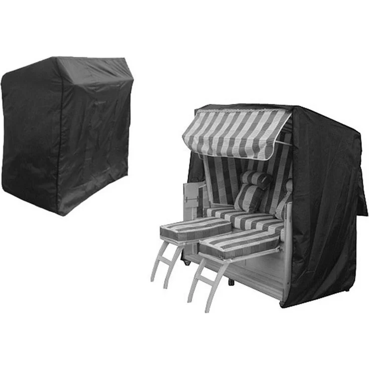 Melko Strandkorb-Schutzhülle Abdeckplane Strandkorb 135 x 105 x 175 cm Gartenmöbel Schutzhülle (Stück, 1-St, Plane), mit Kordelverschluss – Bild 1