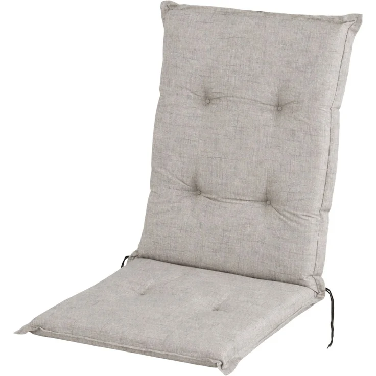 BURI 2x Hochlehner Auflage 117x49x6 cm - wetterfeste Gartenstuhlauflage mit Schaumkern & Vollvlies, Halteband & Bindebänder, bequemes Stuhlpolster für Balkon, Terrasse & Garten (Grau) – Bild 9