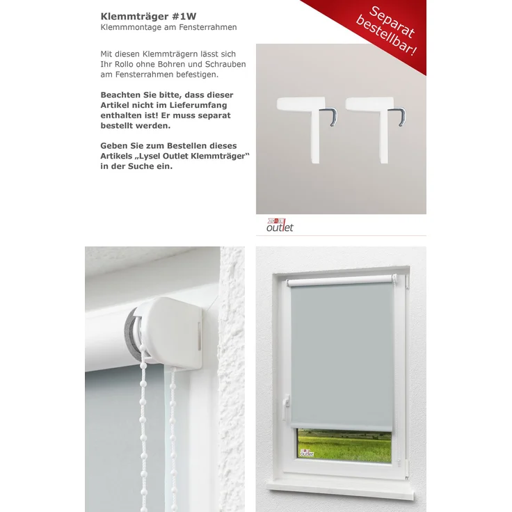 Lysel - Qualitätsrollo abdunkelnd fenstergrau, (B x H) 63cm x 190cm in grau/fenstergrau – Bild 9