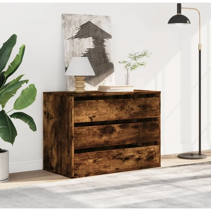vidaXL Kommode Räuchereiche 80x41x58 cm Holzwerkstoff 852856 – Bild 3